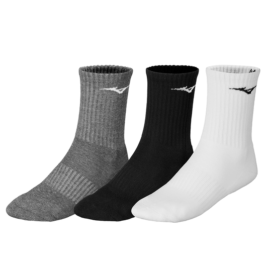 Mizuno Drylite Socks x 3 White/Black/Melange